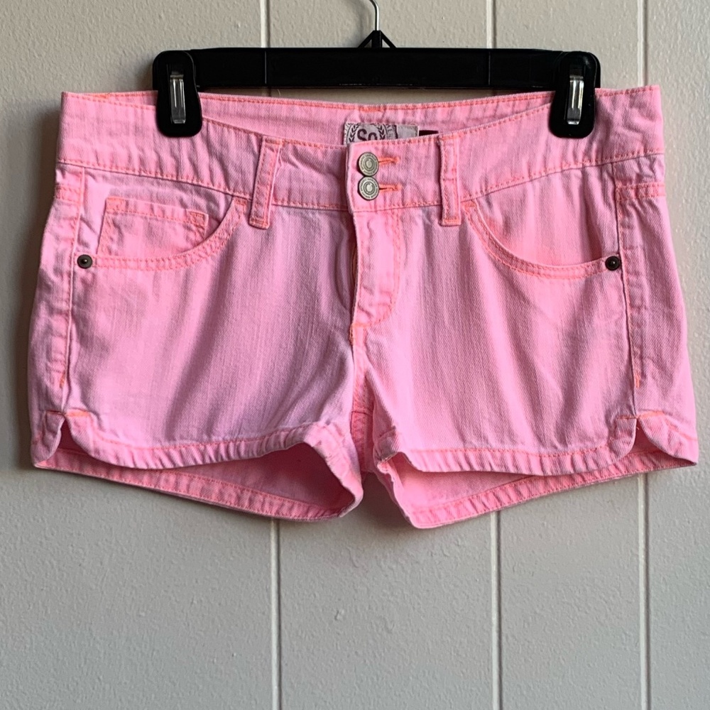 SO Neon/Bright Pink Jean Shorts